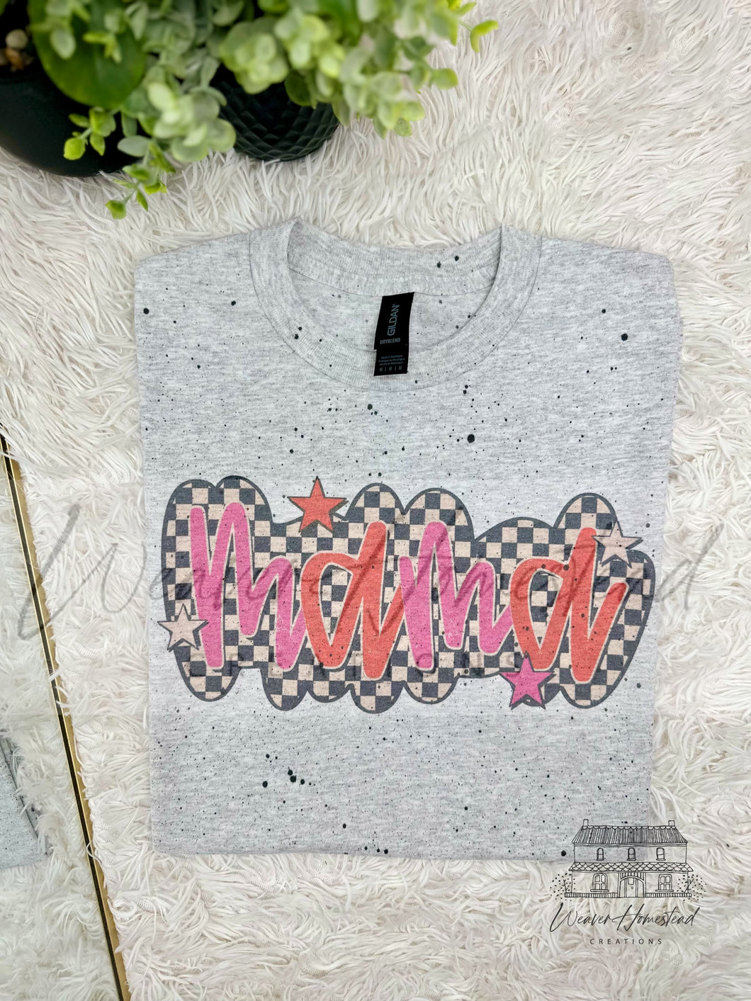 Mama Pink + Orange Checkered