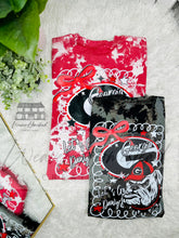 Load image into Gallery viewer, Swirly Varsity UGA Print Scrunch Bleached RED
