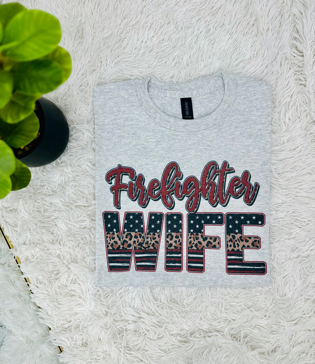 Firefighter Wife Leopard Stripe