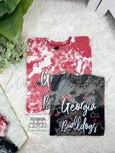 Load image into Gallery viewer, Swirly Varsity UGA Print Scrunch Bleached RED
