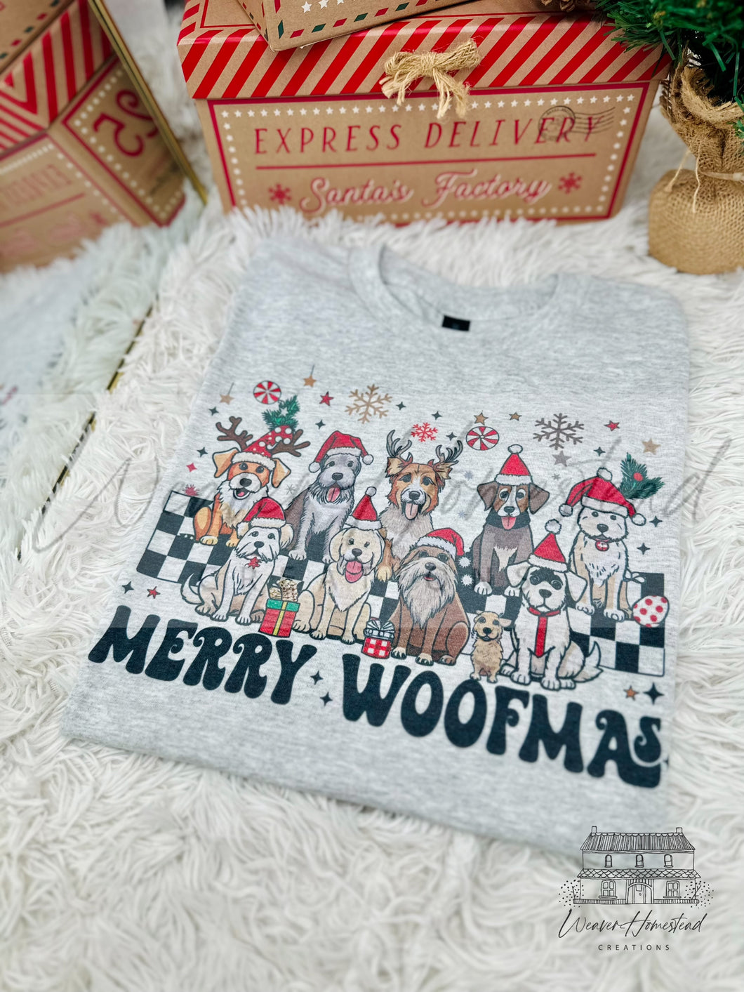 Merry Woofmas Black Checkers