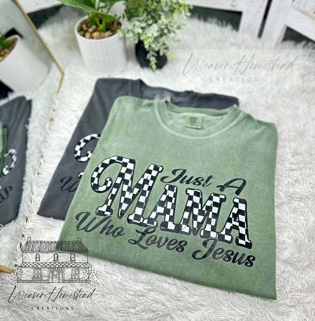 Just A Mama Who Loves Jesus CREWNECK DTF