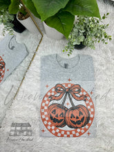 Load image into Gallery viewer, Pumpkin Cherries Checkered Circle
