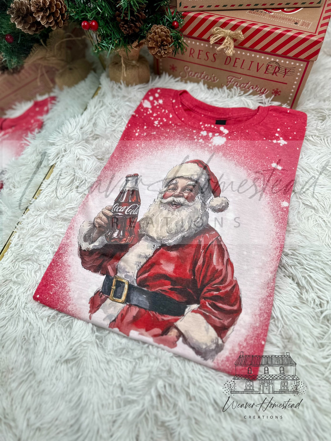 Classic Coca Cola Santa Holding Coke