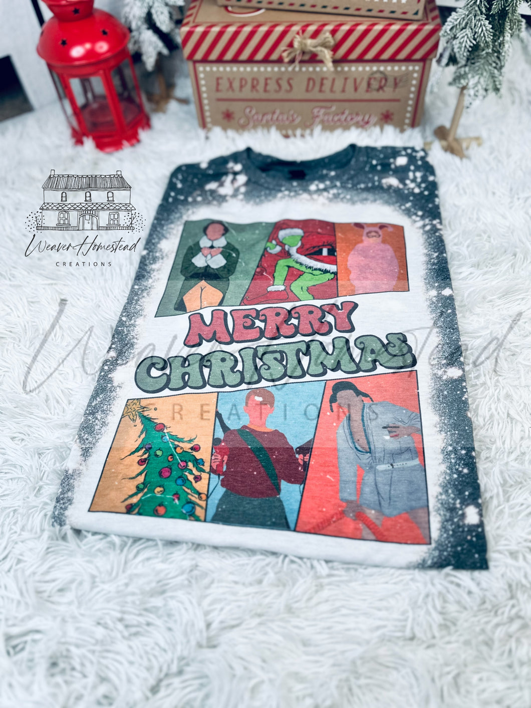 Merry Christmas Water Color Iconic Characters