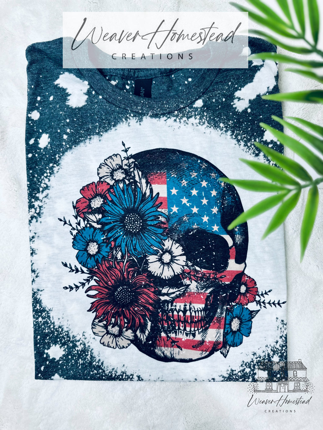 Patriotic Floral Skull