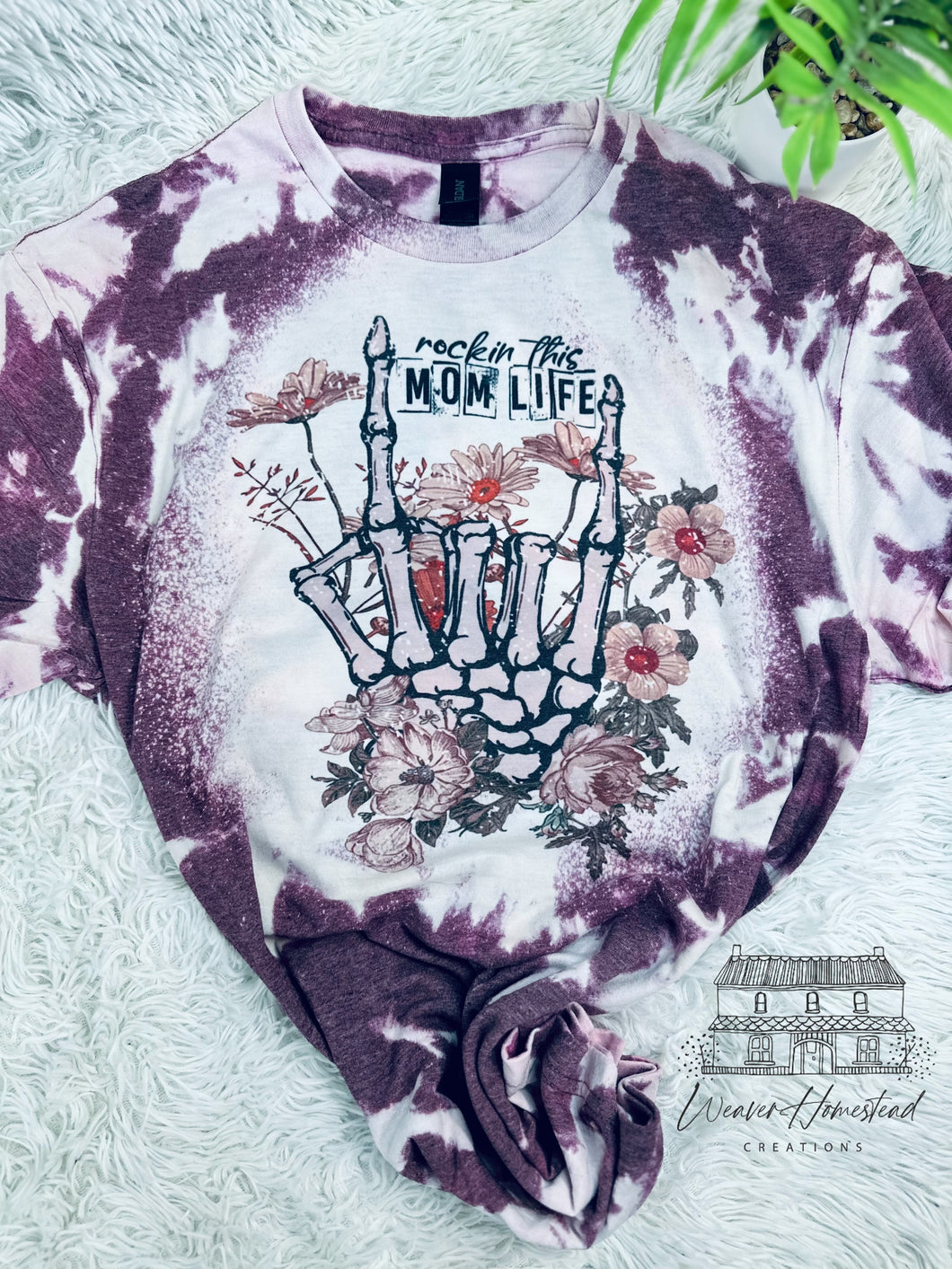 Rockin' This Mom Life Floral Skelly Hand