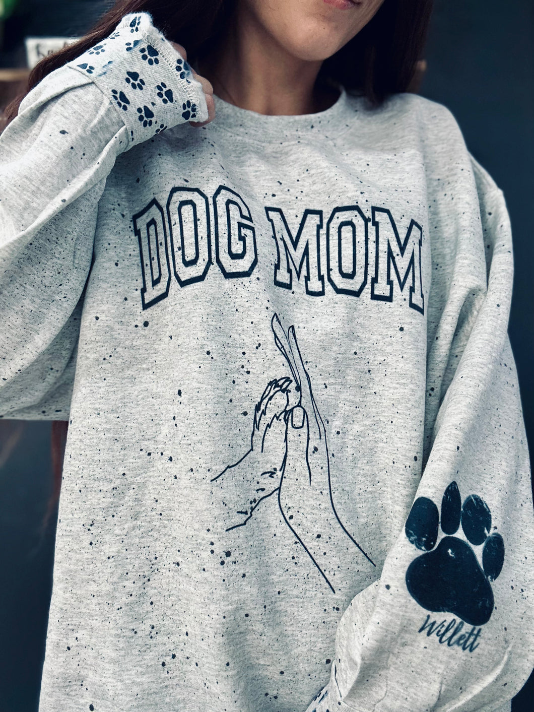 Dog Mom Crewneck - Personalized w/Cuff Design