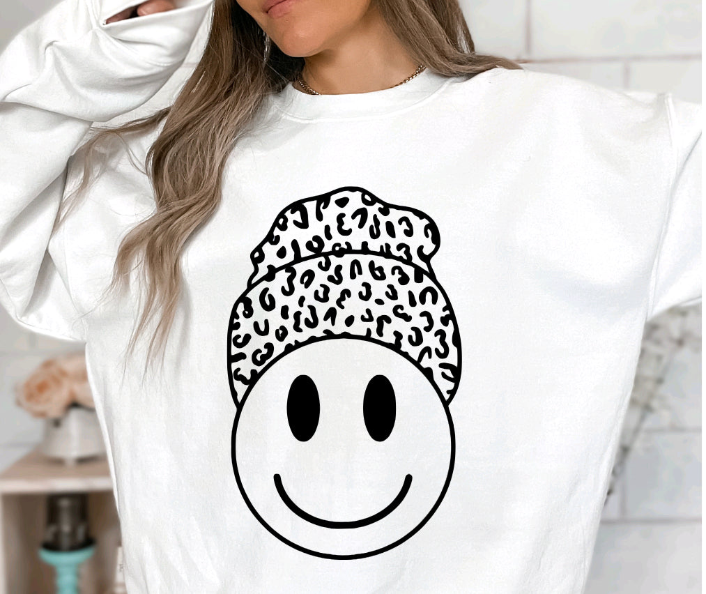 Smiley Leopard Beanie