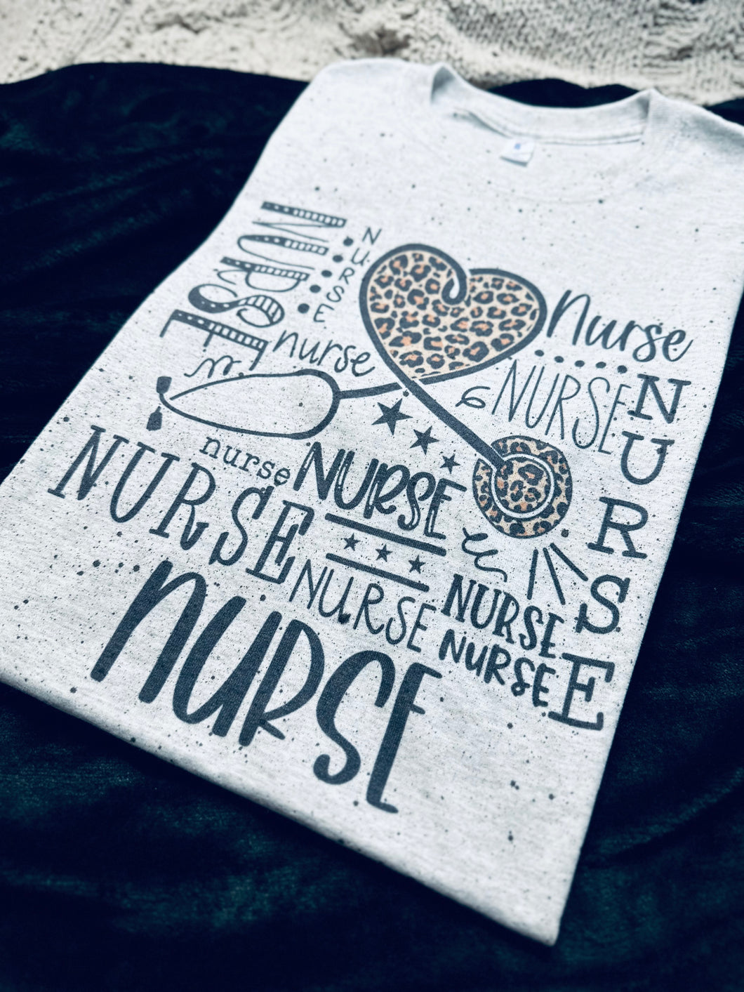 Nurse Collage W/Leopard Heart